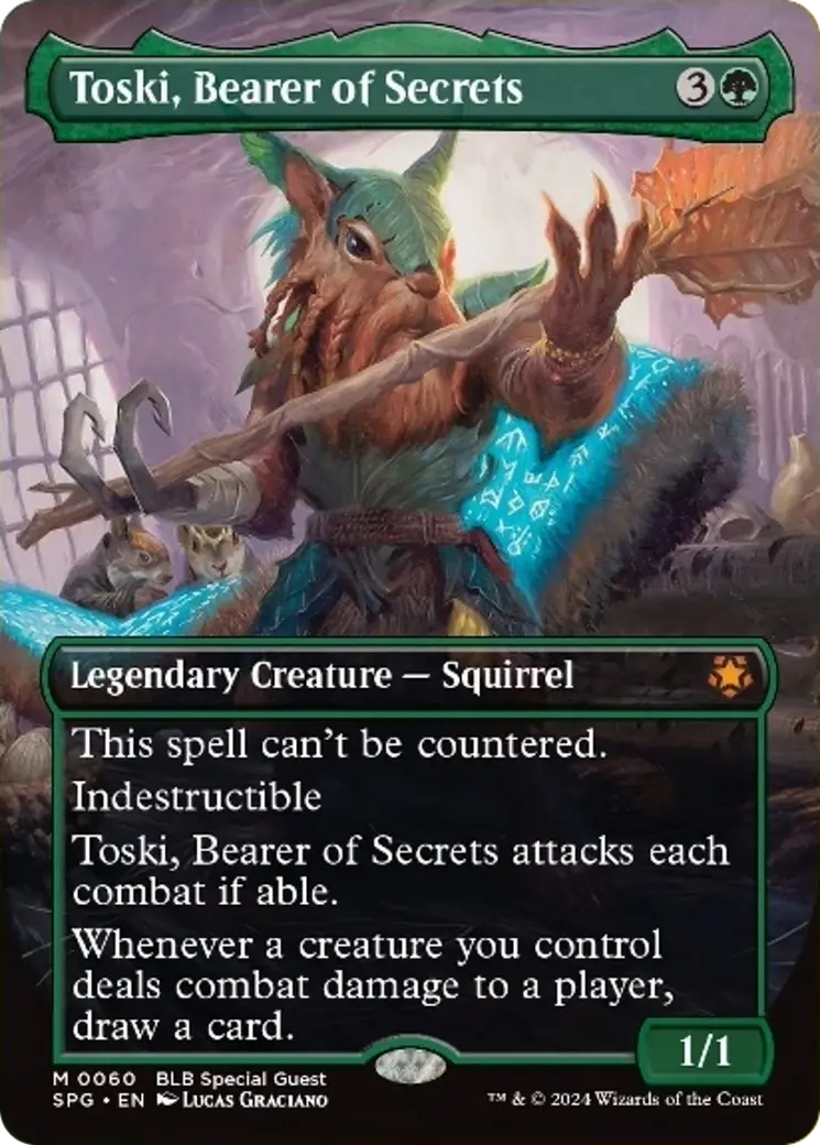 Toski, Bearer Of Secrets (Borderless) [Bloomburrow Special Guests] 1