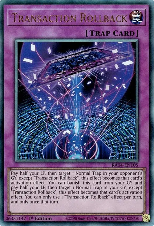 Transaction Rollback [Ra04-En105] Prismatic Ultimate Rare 1
