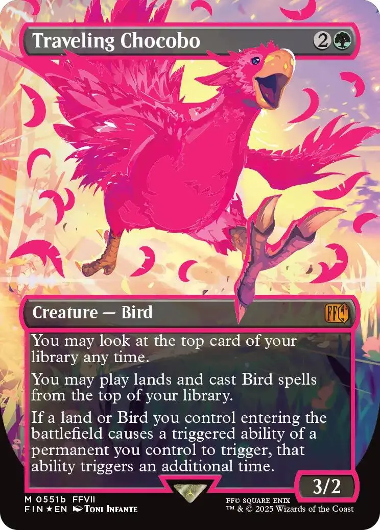 Traveling Chocobo (Borderless) (Neon Ink Pink) [Final Fantasy] 1