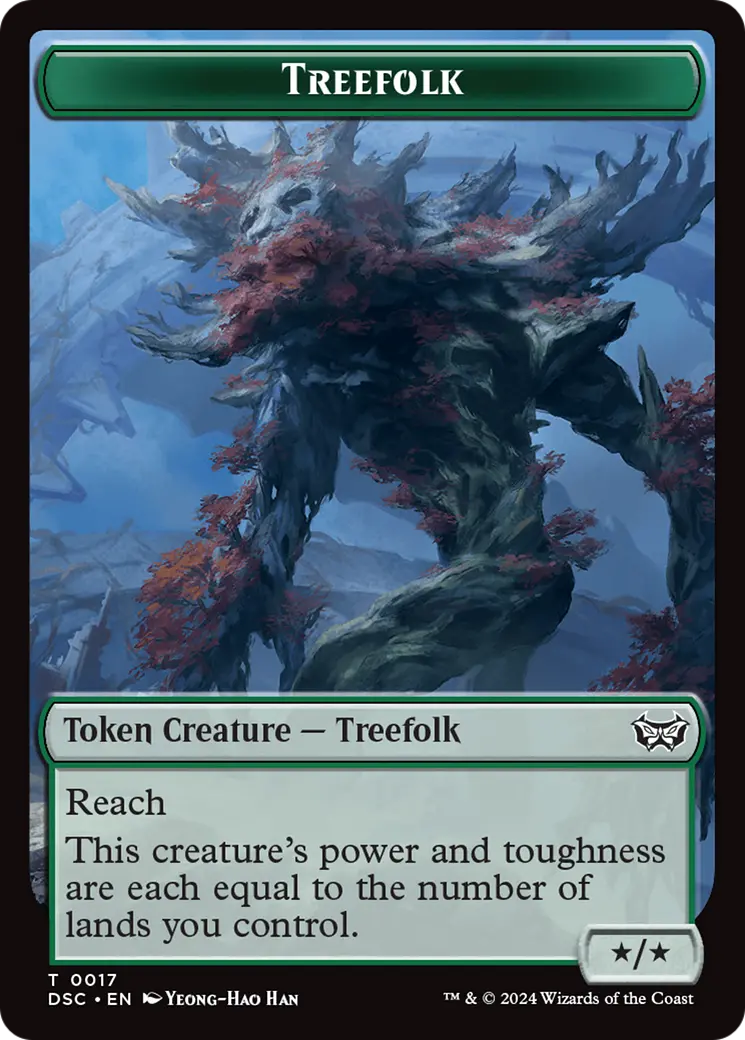 Treefolk // Spider Double-Sided Token [Duskmourn: House Of Horror Commander Tokens] 1