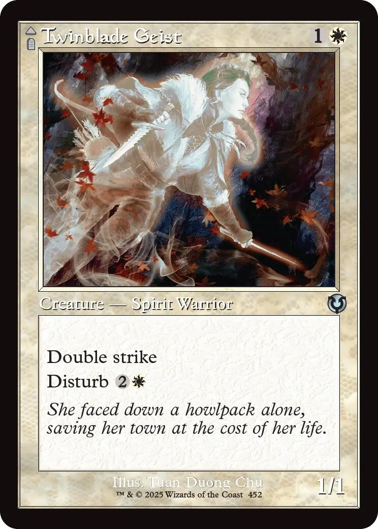 Twinblade Geist // Twinblade Invocation (Retro Frame) [Innistrad Remastered] 1