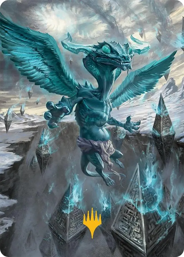 Ugin, Eye Of The Storms Art Card (47/54) (Gold-Stamped Signature) [Tarkir: Dragonstorm Art Series] 1