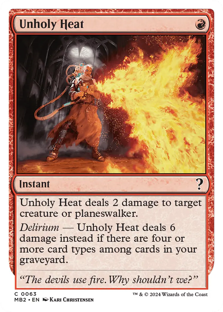 Unholy Heat (White Border) [Mystery Booster 2] 1