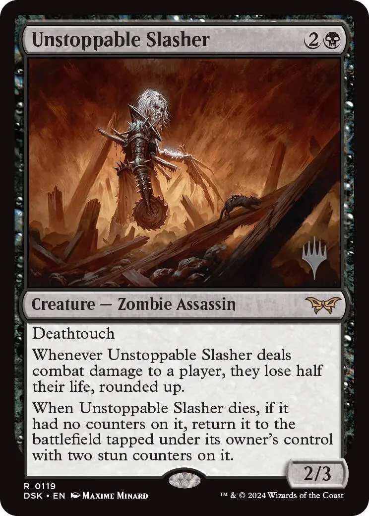 Unstoppable Slasher (0119) (Promo Pack) [Duskmourn: House Of Horror Promos] 1