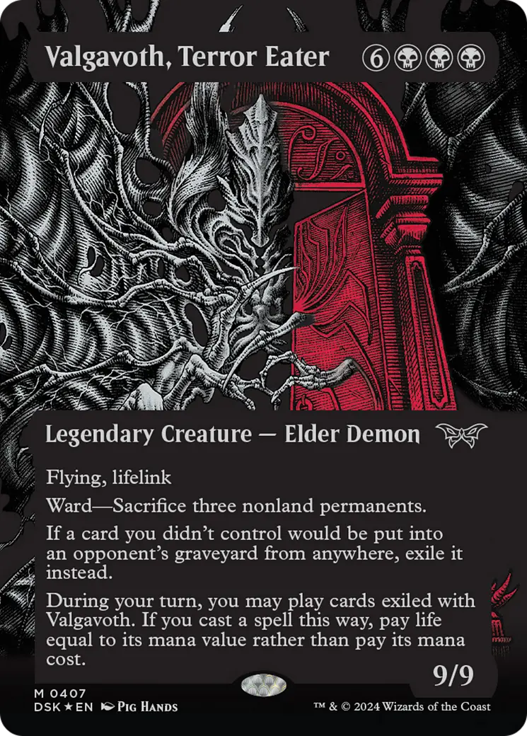 Valgavoth, Terror Eater (Showcase) (Textured) [Duskmourn: House Of Horror] 1