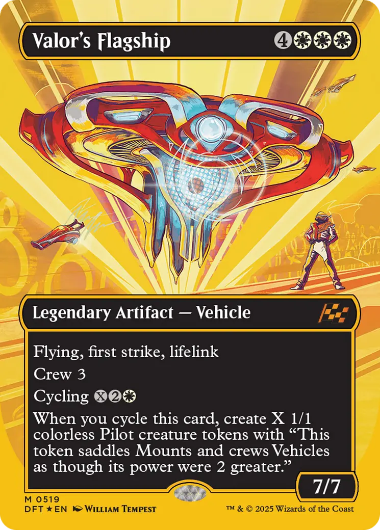 Valor's Flagship (Borderless) (First-Place Foil) [Aetherdrift] 1