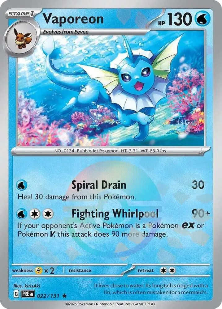 Vaporeon (022/131) (Poke Ball Pattern) [Scarlet & Violet: Prismatic Evolutions] 1
