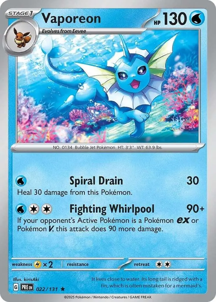 Vaporeon (022/131) [Scarlet & Violet: Prismatic Evolutions] 1