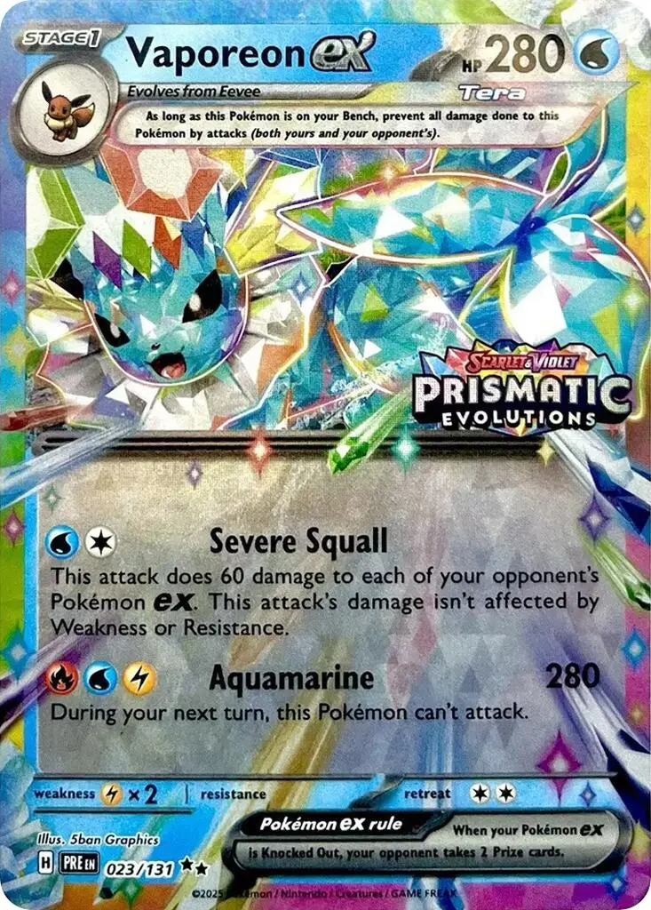 Vaporeon Ex (023/131) (Prismatic Evolutions Stamp) [Scarlet & Violet: Prismatic Evolutions] 1