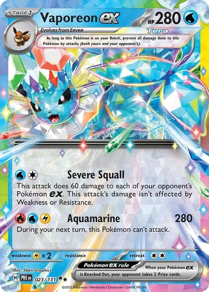 Vaporeon Ex (023/131) [Scarlet & Violet: Prismatic Evolutions] 1