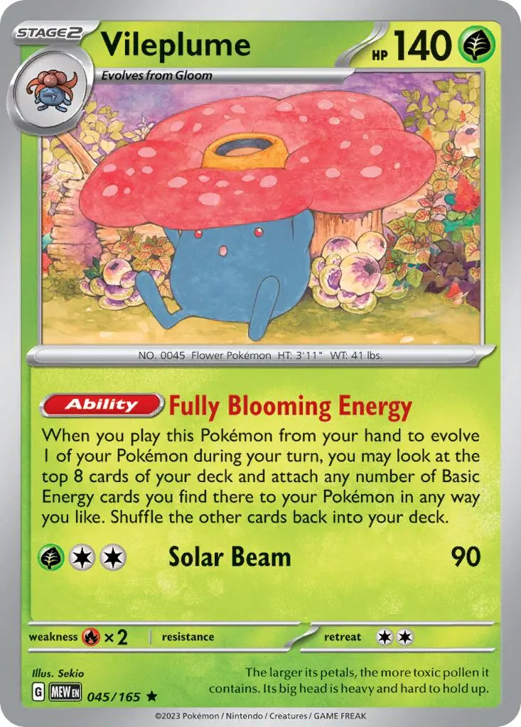 Vileplume (045/165) (Theme Deck Exclusive) [Scarlet & Violet 151] 1