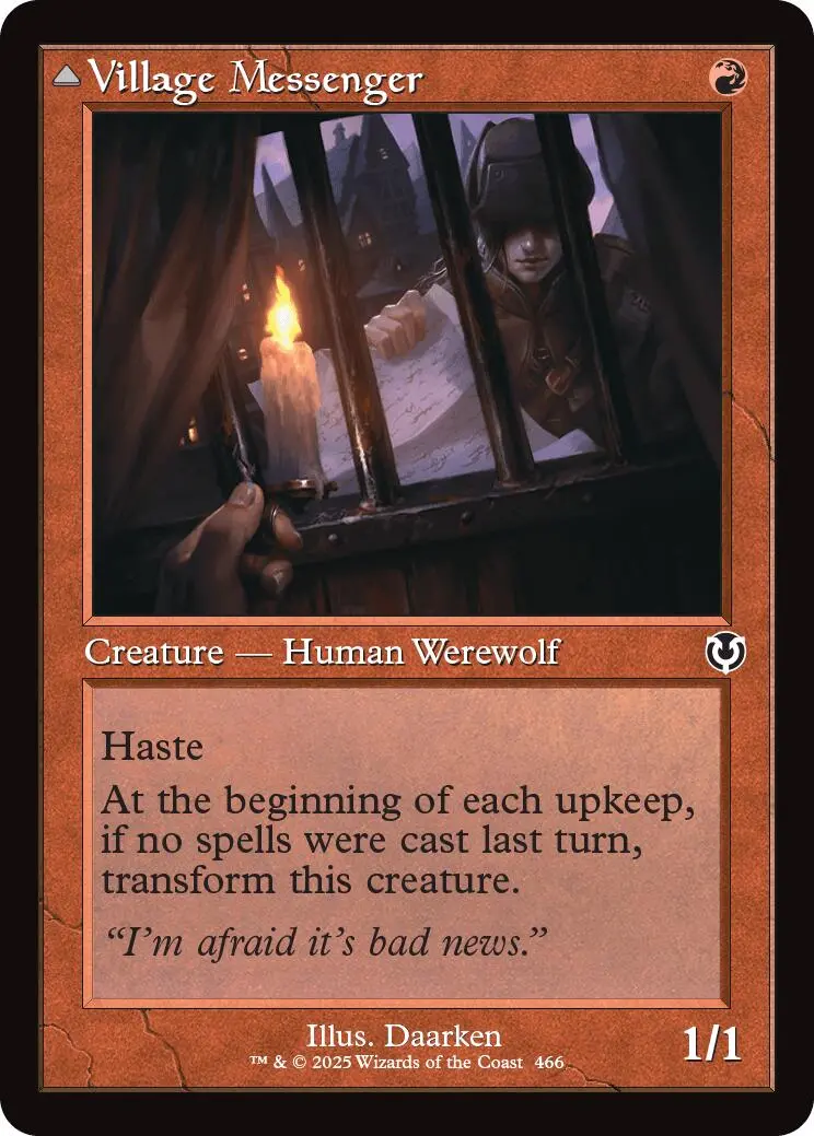 Village Messenger // Moonrise Intruder (Retro Frame) [Innistrad Remastered] 1