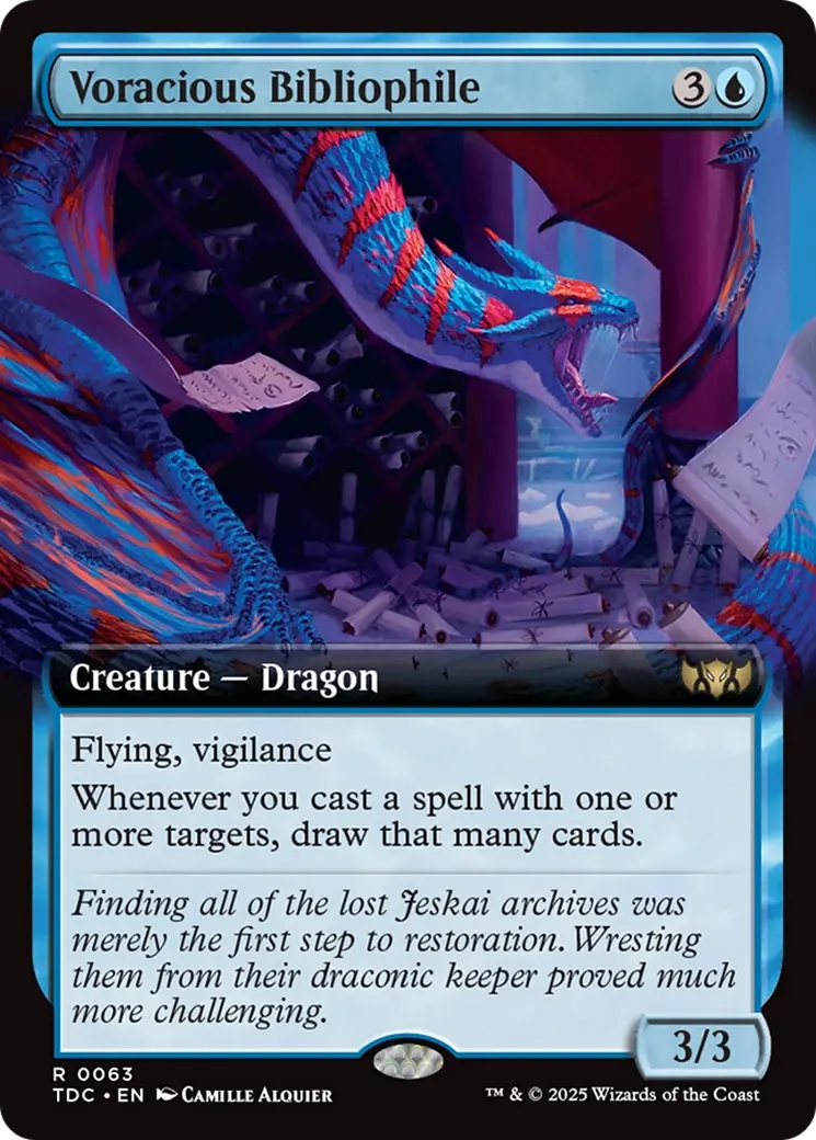 Voracious Bibliophile (Extended Art) [Tarkir: Dragonstorm Commander] 1