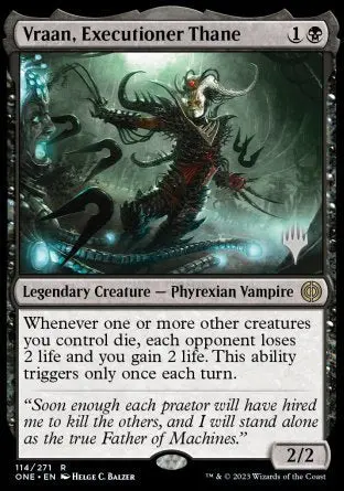 Vraan, Executioner Thane (Promo Pack) [Phyrexia: All Will Be One Promos] 1