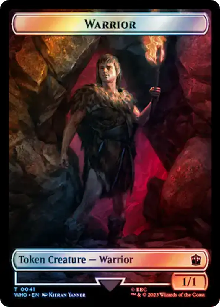 Warrior // Beast (0049) Double-Sided Token (Surge Foil) [Doctor Who Tokens] 1