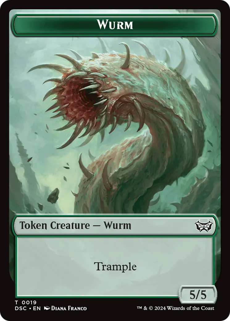Wurm (0019) // Insect (0010) Double-Sided Token [Duskmourn: House Of Horror Commander Tokens] 1