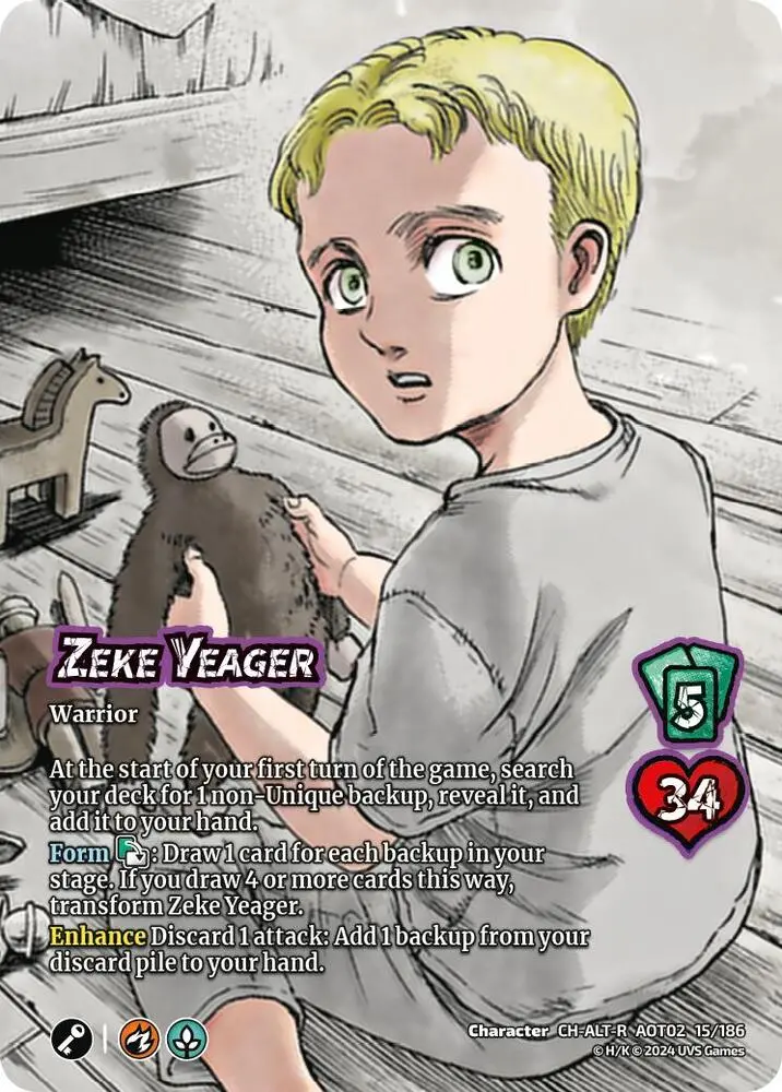 Zeke Yeager // Zeke, Beast Titan (Alternate Art) - Attack On Titan: Origins Of Power (Aot02) 1
