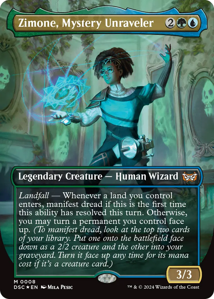 Zimone, Mystery Unraveler (Borderless) [Duskmourn: House Of Horror Commander] 1