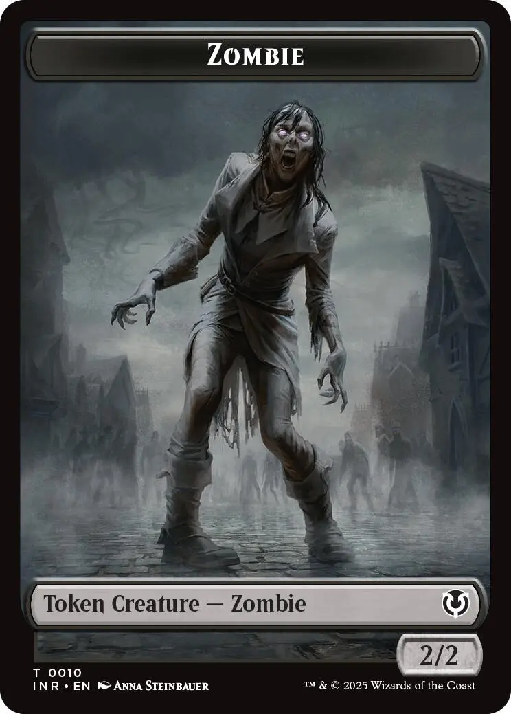 Zombie (0010) // Blood Double-Sided Token [Innistrad Remastered Tokens] 1