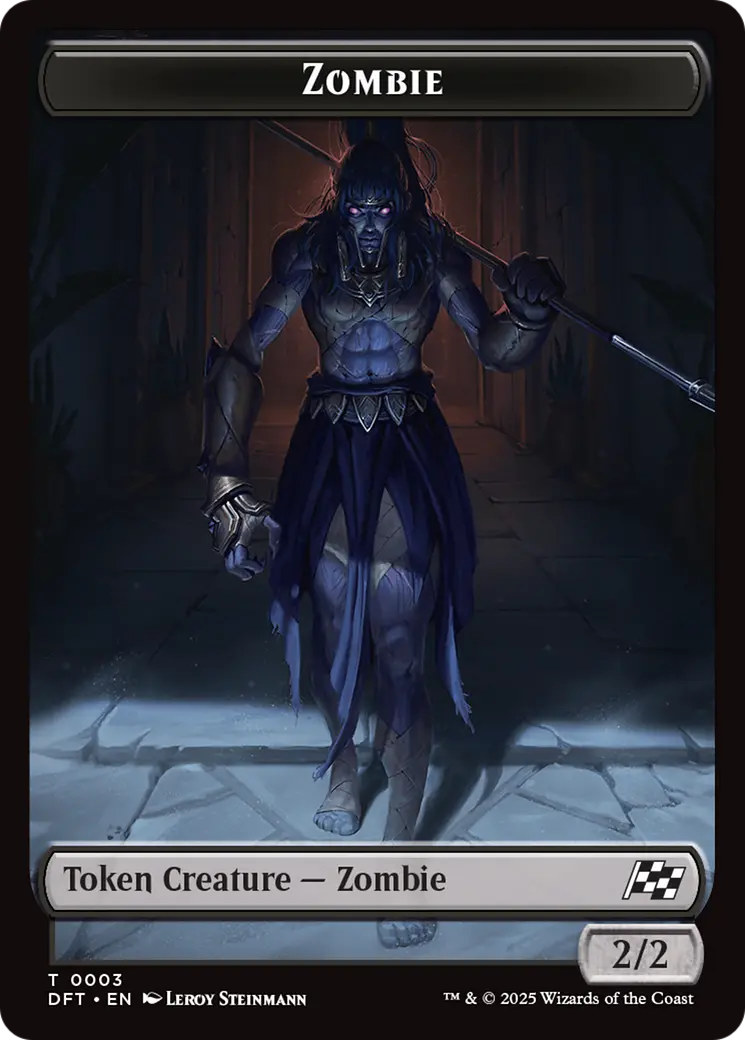 Zombie Warrior // Zombie (0003) Double-Sided Token [Aetherdrift Tokens] 1