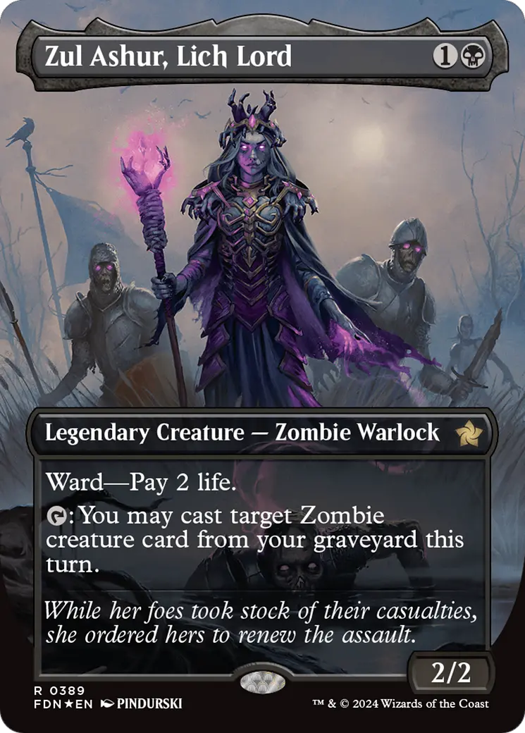 Zul Ashur, Lich Lord (Borderless) (Mana Foil) [Foundations] 1
