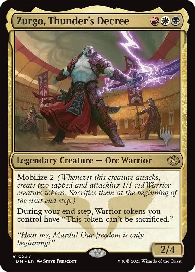 Zurgo, Thunder's Decree (Promo Pack) [Tarkir: Dragonstorm Promos] 1