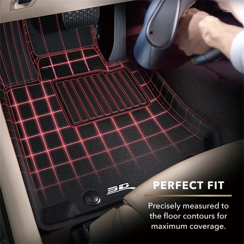 3D Maxpider Custom Fit 2Nd-Row Floor Mats – Black – 2007–2013 Acura Mdx Kagu 2