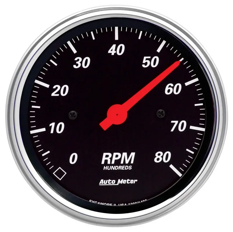 Autometer Designer Series Black In-Dash Tachometer – 3-3/8-Inch, 8,000 Rpm, Electrical Input 1