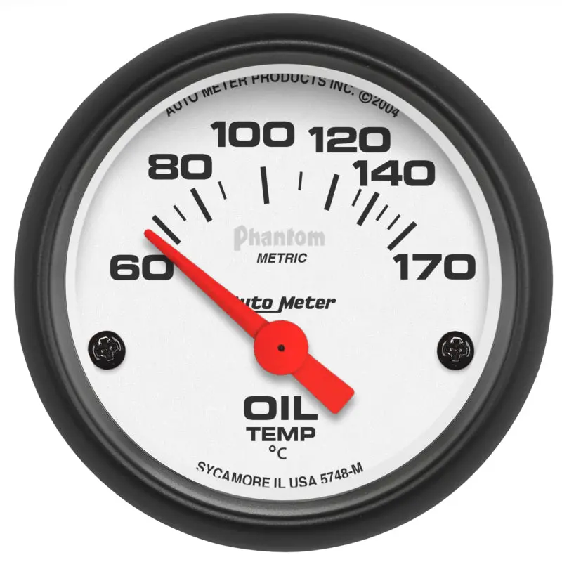 Autometer Phantom Electronic Oil Temperature Gauge – 2-1/16 Inch, 60–170°F Range 1