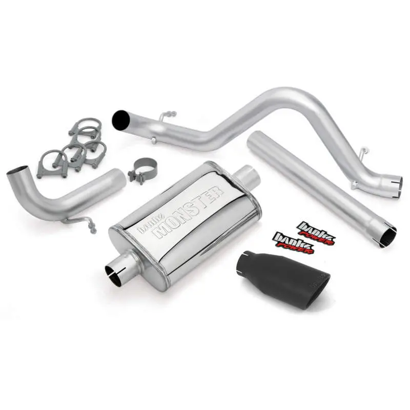 Banks Power Monster Exhaust System For 2012–2015 Jeep Wrangler Unlimited 3.6L – Stainless Steel, Single Exit With Black Tip 1