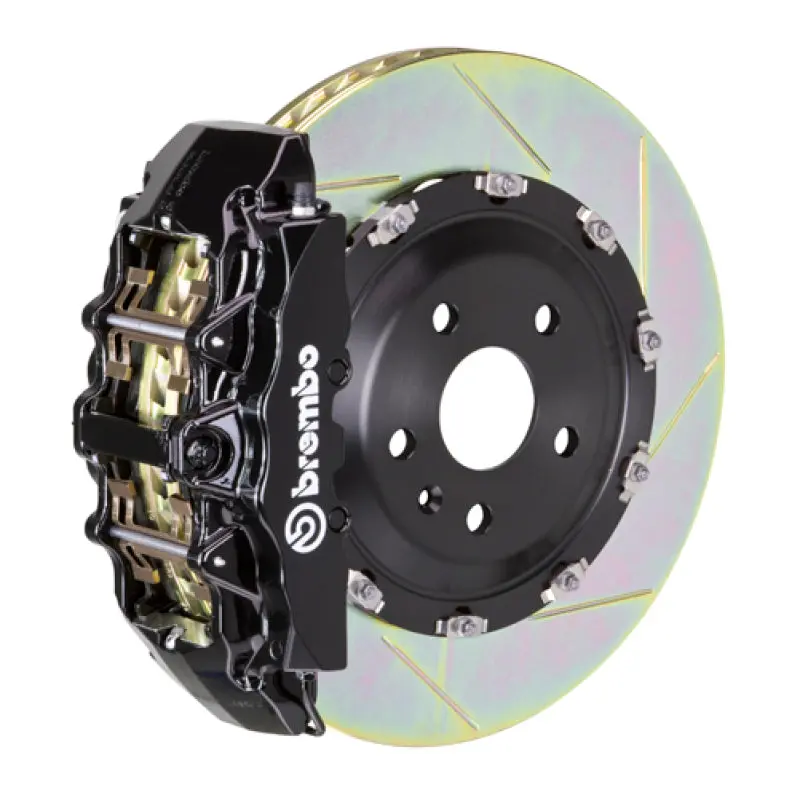 Brembo 00-02 Rs4 Front Gt Bbk 6 Piston Cast 380X34 2Pc Rotor Slotted Type-1-Black 1
