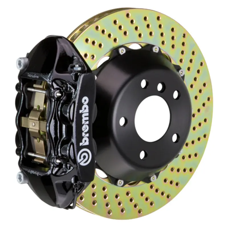Brembo 03-09 Range Rover Rear Gt Bbk 4 Piston Cast 380X28 2Pc Rotor Drilled-Black 1
