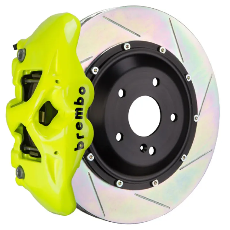Brembo 09-16 Panamera/S/4S/Turbo Rr Gt Bbk 4 Pist Cast 380X28 2Pc Rotor Slotted Type1-Fluo. Yellow 1