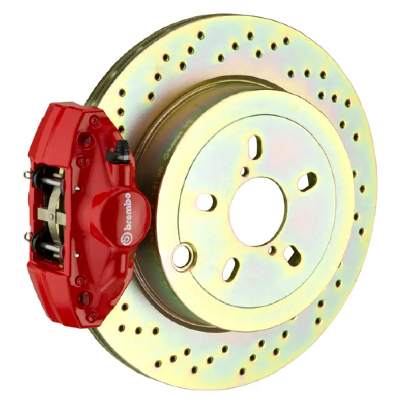 Brembo Gt Rear Big Brake Kit For 2008–2014 Subaru Wrx & 2010–2014 Legacy 2.5I – Dual-Piston Calipers With Drilled 316×20Mm Two-Piece Rotors 1