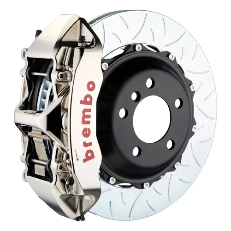 Brembo Gtr Front Big Brake Kit For 2010–2015 Chevrolet Camaro V6 – 6-Piston Billet Calipers, 380X32Mm Slotted Two-Piece Rotors (Nickel Plated) 1