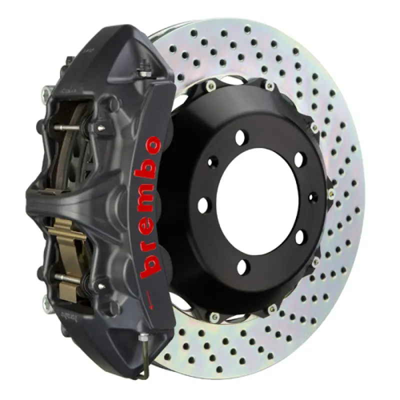 Brembo Gts Big Brake Kit For 2003–2008 Mercedes-Benz Sl500 – Front, 6-Piston Calipers, 355X32Mm Drilled Two-Piece Rotors (Black Finish) 1