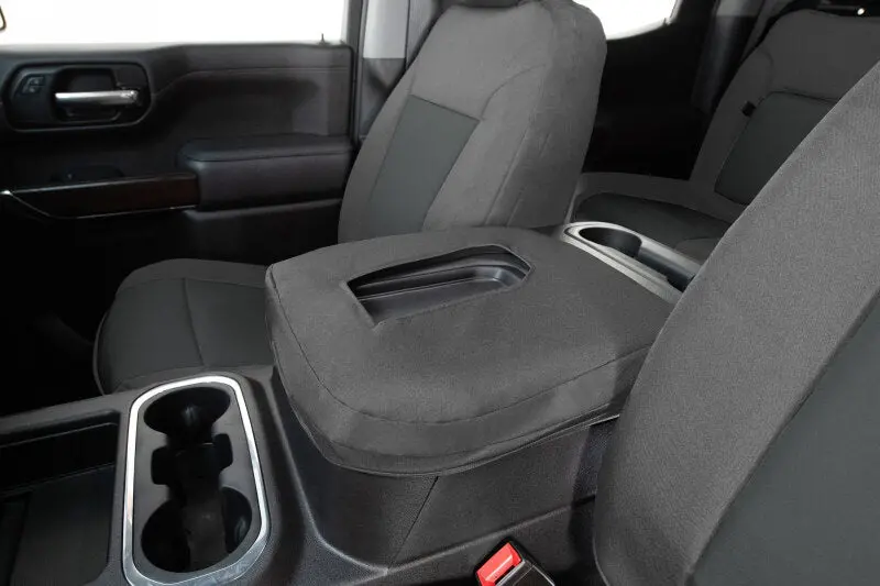 Covercraft Endura Precisionfit Front Row Seat Covers For 2023–2024 Ford F-250 To F-600 – Silver/Charcoal 1