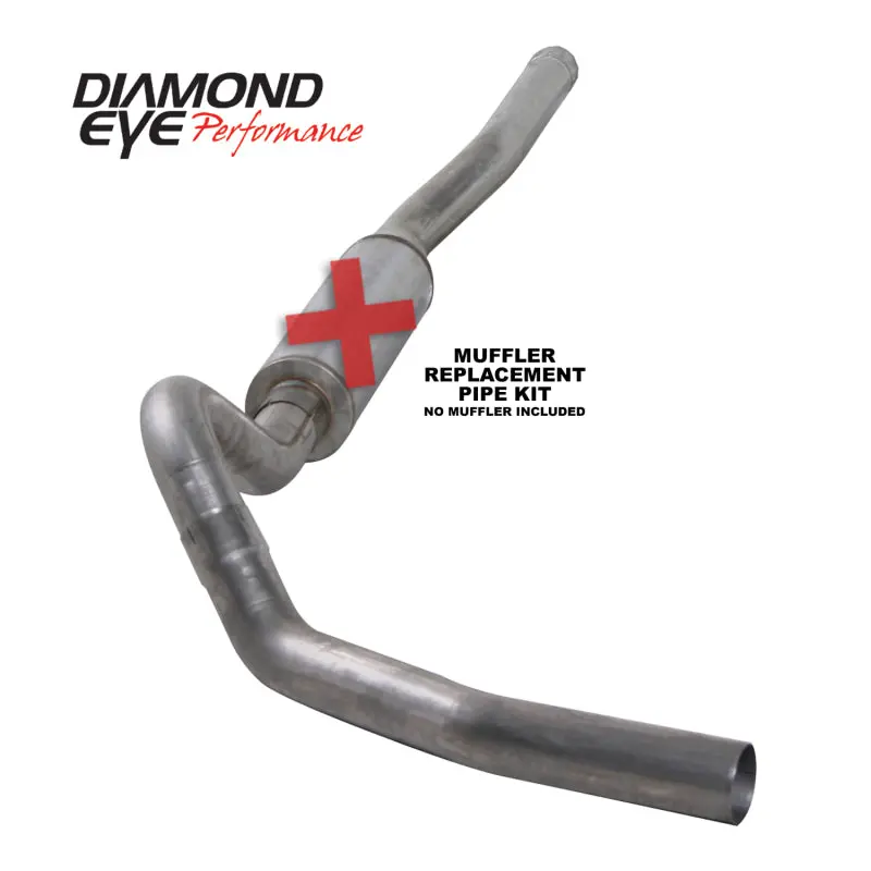 Diamond Eye Kit 4In Cb Sgl Mflr Rplcment Pipe Ss Chevy/Gmc 6.6L 2500/3500 2006-2007.5 1