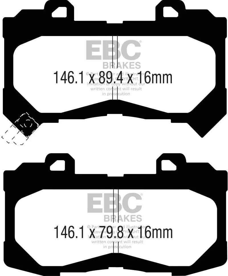 Ebc 15+ Chevrolet Colorado 2.5 Ultimax2 Front Brake Pads 1