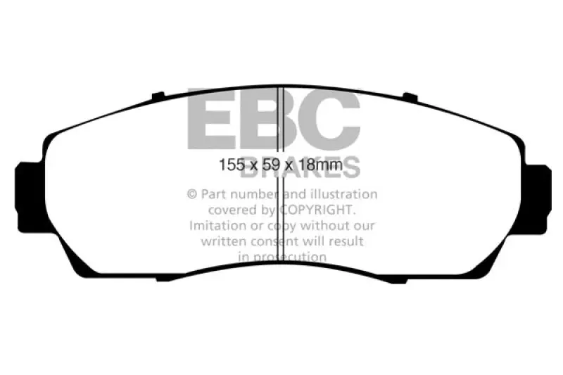 Ebc Redstuff High-Performance Front Brake Pads For 2007–2009 Acura Rdx 2.3L Turbo 1