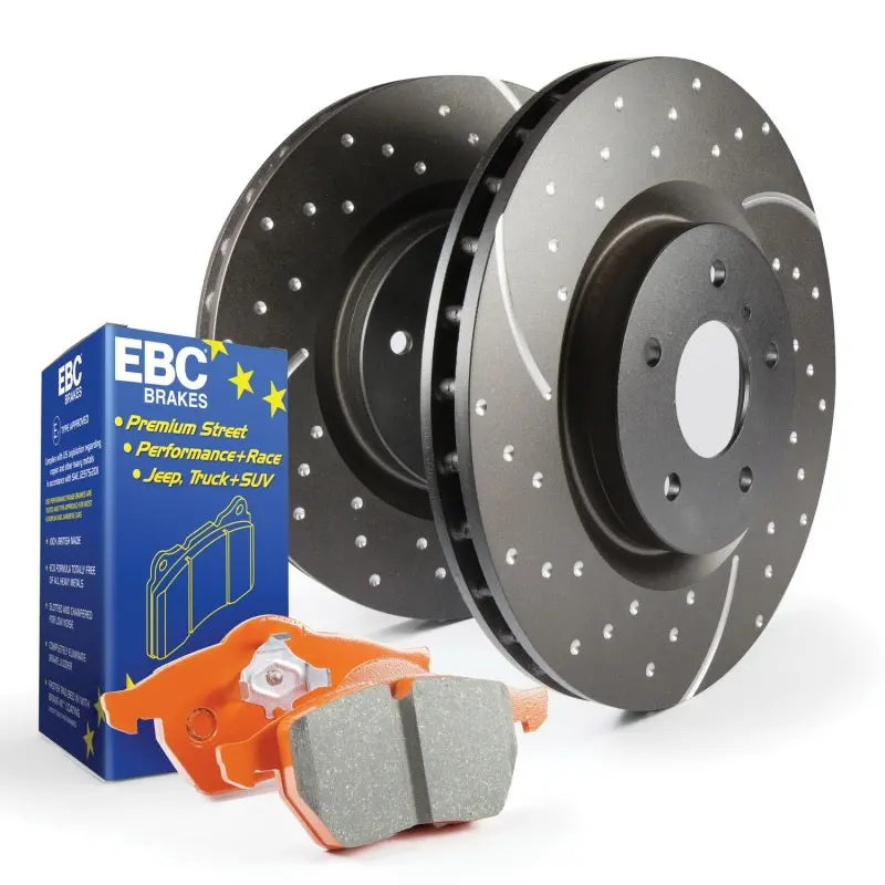 Ebc S8 Brake Kit – Orangestuff Pads + Gd Series Drilled & Slotted Rotors 1