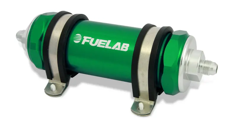 Fuelab 828 Inline Fuel Filter With -12An Fittings And 6-Micron Fiberglass Media – Green 1