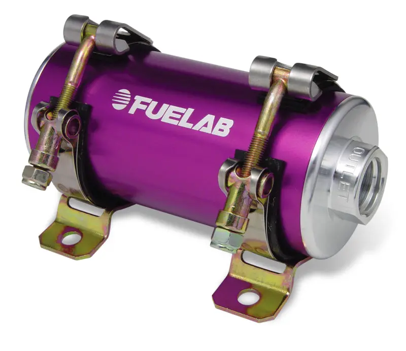 Fuelab Prodigy High-Flow In-Line Carburetor Fuel Pump With External Bypass – 1800 Hp Rated, Purple Housing 1