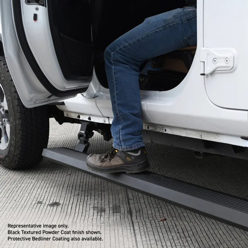 Go Rhino E1 Electric Running Boards For 2018–2023 Jeep Wrangler 2-Door – No-Drill Installation, Texas Black Finish 1