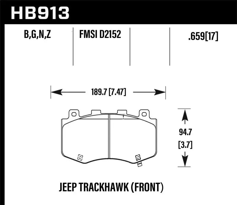 Hawk Performance Ceramic Front Brake Pads – Street-Oriented For 2018–2019 Jeep Grand Cherokee 1