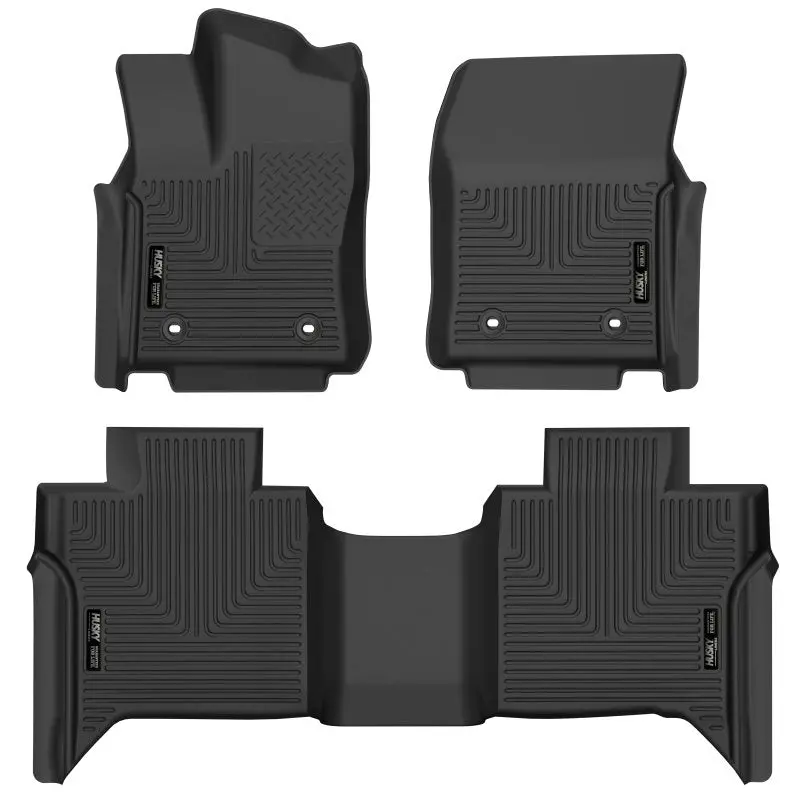 Husky Liners X-Act Floor Mats For 2022 Toyota Tundra Double Cab – Front & Second Row, Black 1