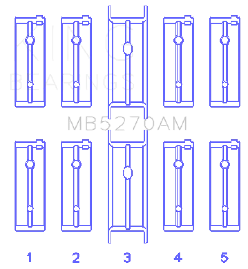 King Chrysler 148/148 Turbo Dohc 16V / Jeep 148 Dohc 16V (Size +0.25Mm) Main Bearing Set 1