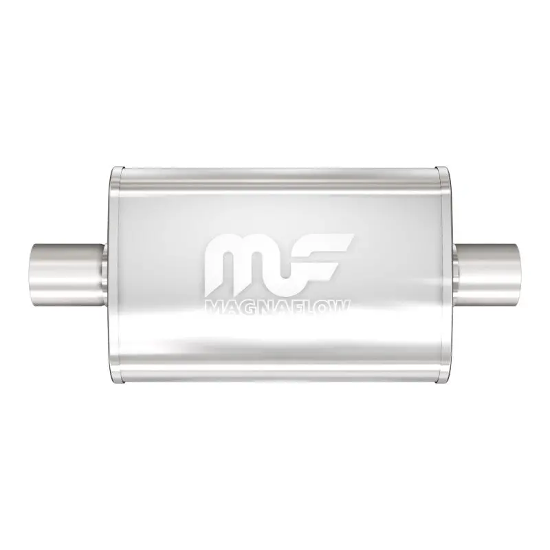 Magnaflow Stainless Steel Performance Muffler – 14" X 4" X 9" Dual-Exit, Center-In/Center-Out 1