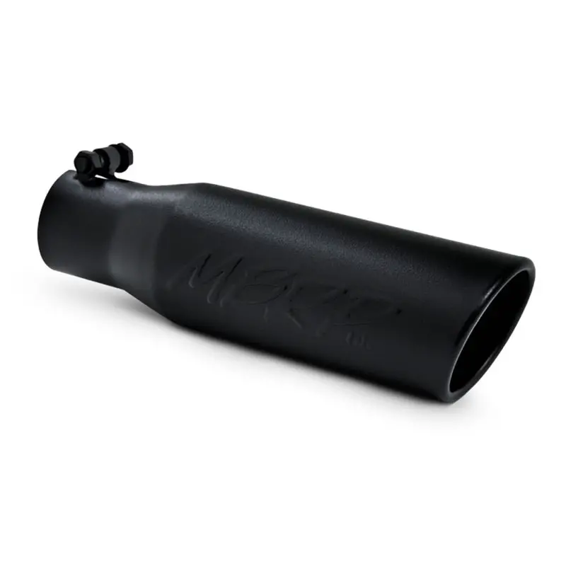 Mbrp Universal 3-Inch O.D. Angled Exhaust Tip With Rolled End – Dual Inlet, 12-Inch Length, Black Finish 1