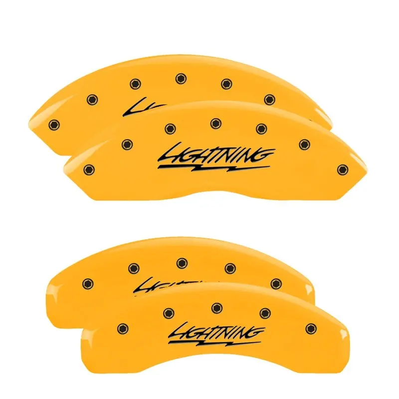 Mgp 4 Caliper Covers Engraved Front & Rear Lightning Yellow Finish Black Char 2000 Ford F-150 1